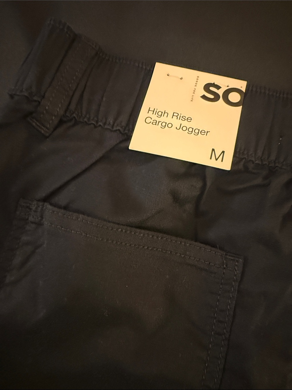 SO Black High-Rise Cargo Joggers NWT Juniors Size M